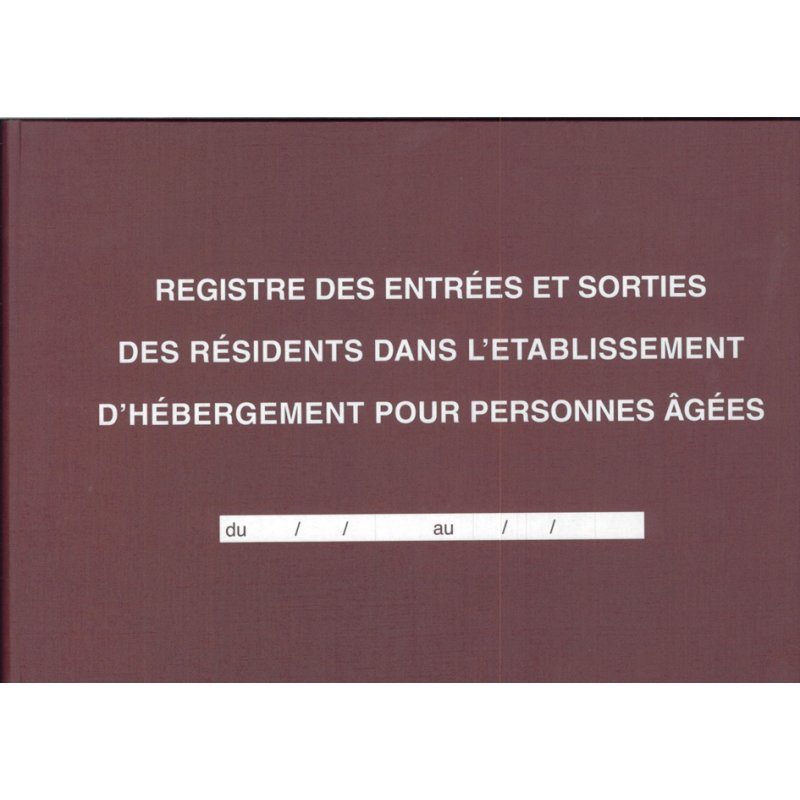 ELVE registre des visites de résidents établissement de soins, A4, 96 pages